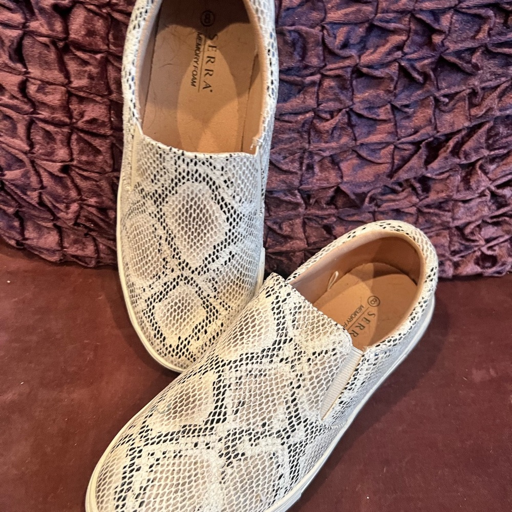 Tierra Snake Print Slip-On Shoes